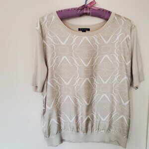 Brooks Brothers Silk Top,  Oyster & Cream color